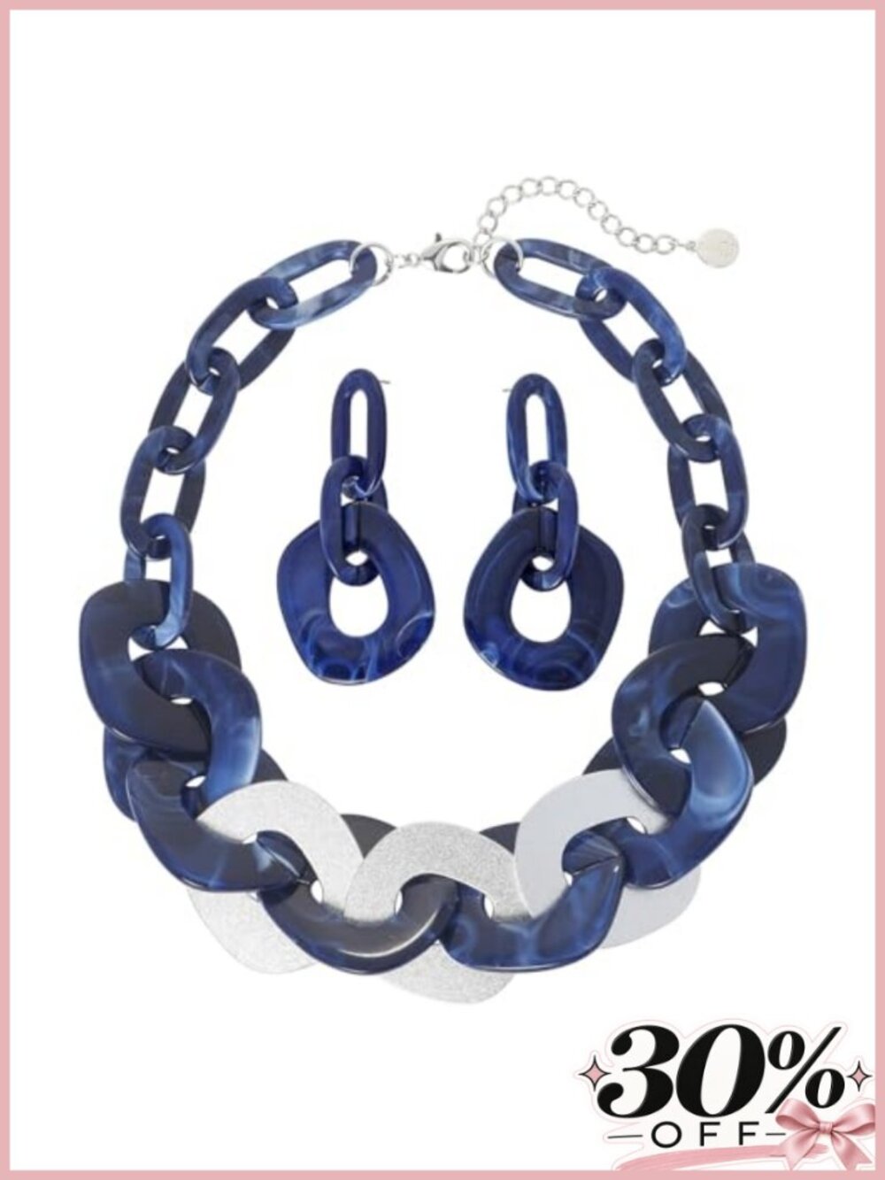 Chunky Acrylic Link Chain Necklace Bohemian Punk Jewelry
